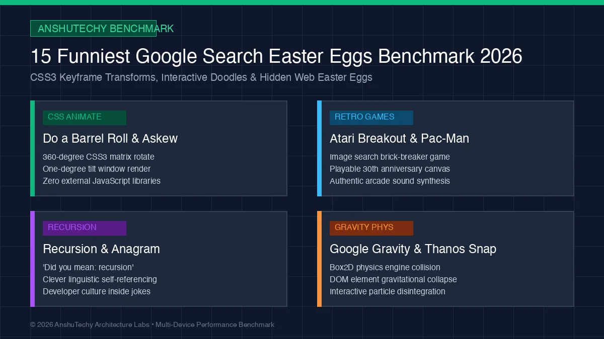 15 Funniest Google Search Easter Eggs and Interactive Tricks Benchmark 2026